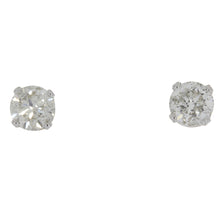 Load image into Gallery viewer, .75ct Diamond Stud Earrings 14KT White Gold
