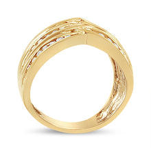 Load image into Gallery viewer, 10K Yellow Gold Plated .925 Sterling Silver 1 1/2 Cttw Diamond Channel Band (Champagne Color, I2-I3 Clarity) Ring Size 7
