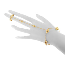 将图片加载到图库查看器，14K Yellow Gold 1/4 Cttw Diamond Ring and Bracelet Hand Chain (G-H Color, SI1-SI2 Clarity) - 7"

