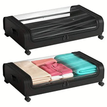 将图片加载到图库查看器，Under-Bed Storage Drawer with Wheels Multipurpose with Clear Window &amp; Label

