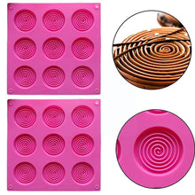 Load image into Gallery viewer, 9 Holes 3D Chocolate Mold Big Textured Fondant Silicone Insert Mould Cookie Cake Mold Decoration Cake Chocolate Tools Shape Silicone Round Mold Cake Decorating Tools
