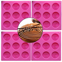 Load image into Gallery viewer, 9 Holes 3D Chocolate Mold Big Textured Fondant Silicone Insert Mould Cookie Cake Mold Decoration Cake Chocolate Tools Shape Silicone Round Mold Cake Decorating Tools
