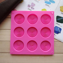 Load image into Gallery viewer, 9 Holes 3D Chocolate Mold Big Textured Fondant Silicone Insert Mould Cookie Cake Mold Decoration Cake Chocolate Tools Shape Silicone Round Mold Cake Decorating Tools
