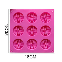 Load image into Gallery viewer, 9 Holes 3D Chocolate Mold Big Textured Fondant Silicone Insert Mould Cookie Cake Mold Decoration Cake Chocolate Tools Shape Silicone Round Mold Cake Decorating Tools

