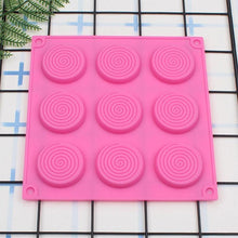 Load image into Gallery viewer, 9 Holes 3D Chocolate Mold Big Textured Fondant Silicone Insert Mould Cookie Cake Mold Decoration Cake Chocolate Tools Shape Silicone Round Mold Cake Decorating Tools
