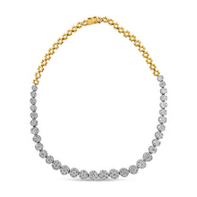 将图片加载到图库查看器，IGI Certified 14K Yellow Gold 14 3/4 cttw Pave Set Round-Cut Diamond Riviera Necklace (F-G Color, S2-I1 Clarity)
