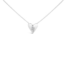 Load image into Gallery viewer, .925 Sterling Silver Diamond Broken Heart Pendant Necklace (H-I Color, I1-I2 Clarity) - 18" Inches
