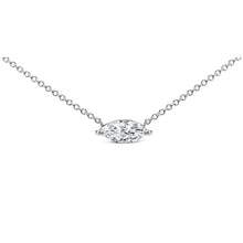 Load image into Gallery viewer, 14K White Gold 1/2 Cttw Marquise Lab-Grown Diamond East West Solitaire 18" Pendant Necklace (F-G Color, VS2-SI1 Clarity)

