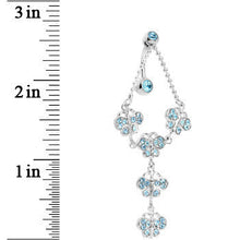 将图片加载到图库查看器，TOP DANGLE Aquamarine PAVED GEM BUTTERFLY CHAIN Belly Ring
