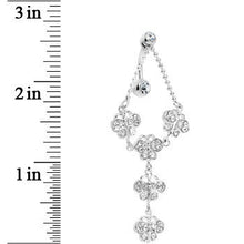 将图片加载到图库查看器，TOP DANGLE Crystalline PAVED GEM BUTTERFLY CHAIN Belly Ring
