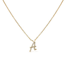 Load image into Gallery viewer, 10K White Gold Diamond Accent "A" Initial Script Style Pendant Necklace
