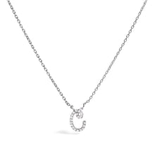 Load image into Gallery viewer, 10K White Gold Diamond Accent "A" Initial Script Style Pendant Necklace
