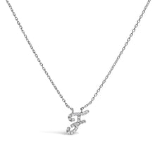 Load image into Gallery viewer, 10K White Gold Diamond Accent "A" Initial Script Style Pendant Necklace
