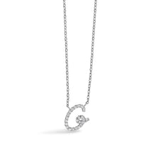 Load image into Gallery viewer, 10K White Gold Diamond Accent "A" Initial Script Style Pendant Necklace
