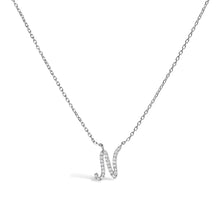 Load image into Gallery viewer, 10K White Gold Diamond Accent "A" Initial Script Style Pendant Necklace
