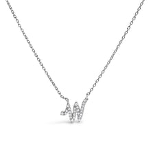 Load image into Gallery viewer, 10K White Gold Diamond Accent "A" Initial Script Style Pendant Necklace
