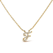 Load image into Gallery viewer, 10K White Gold Diamond Accent "A" Initial Script Style Pendant Necklace
