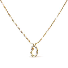Load image into Gallery viewer, 10K White Gold Diamond Accent "A" Initial Script Style Pendant Necklace
