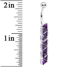 将图片加载到图库查看器，Sterling Silver Amethyst TRIANGLE JEWEL DROP Dangle Belly Ring
