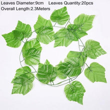 Load image into Gallery viewer, 90cm Artificial Green Hanging Ivy Leaves Radish Seaweed Grape Fake Flowers Vine Home Garden Wall Party Decoration Fake Hanging Fake Ivy Vine for Wall House Room Indoor Outdoor Decoration
