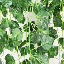 Load image into Gallery viewer, 90cm Artificial Green Hanging Ivy Leaves Radish Seaweed Grape Fake Flowers Vine Home Garden Wall Party Decoration Fake Hanging Fake Ivy Vine for Wall House Room Indoor Outdoor Decoration
