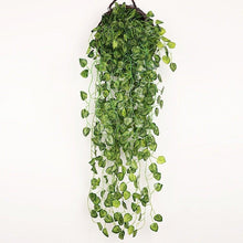 Load image into Gallery viewer, 90cm Artificial Green Hanging Ivy Leaves Radish Seaweed Grape Fake Flowers Vine Home Garden Wall Party Decoration Fake Hanging Fake Ivy Vine for Wall House Room Indoor Outdoor Decoration
