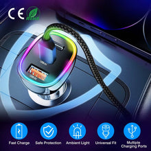 Load image into Gallery viewer, 90W 3 Ports Fast Car Charger USB and Type C

