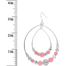 将图片加载到图库查看器，Pink Beaded Double Hoop Fashion Earrings
