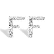 将图片加载到图库查看器，10K White Gold 1/10 Cttw Diamond Initial â€œAâ€ Stud Earring
