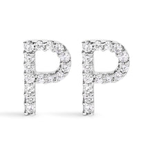 将图片加载到图库查看器，10K White Gold 1/10 Cttw Diamond Initial â€œAâ€ Stud Earring
