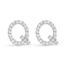 将图片加载到图库查看器，10K White Gold 1/10 Cttw Diamond Initial â€œAâ€ Stud Earring
