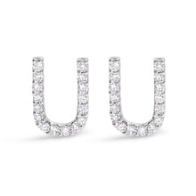 将图片加载到图库查看器，10K White Gold 1/10 Cttw Diamond Initial â€œAâ€ Stud Earring
