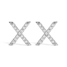 将图片加载到图库查看器，10K White Gold 1/10 Cttw Diamond Initial â€œAâ€ Stud Earring

