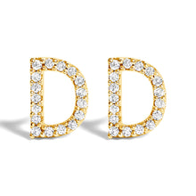 将图片加载到图库查看器，10K White Gold 1/10 Cttw Diamond Initial â€œAâ€ Stud Earring
