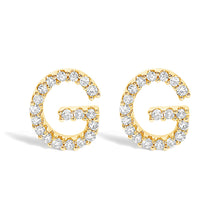 将图片加载到图库查看器，10K White Gold 1/10 Cttw Diamond Initial â€œAâ€ Stud Earring
