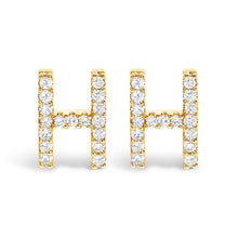 将图片加载到图库查看器，10K White Gold 1/10 Cttw Diamond Initial â€œAâ€ Stud Earring
