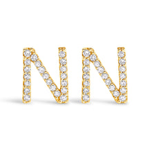 将图片加载到图库查看器，10K White Gold 1/10 Cttw Diamond Initial â€œAâ€ Stud Earring
