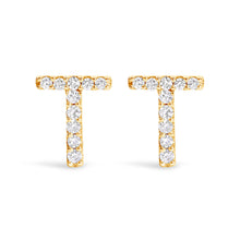将图片加载到图库查看器，10K White Gold 1/10 Cttw Diamond Initial â€œAâ€ Stud Earring
