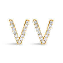 将图片加载到图库查看器，10K White Gold 1/10 Cttw Diamond Initial â€œAâ€ Stud Earring
