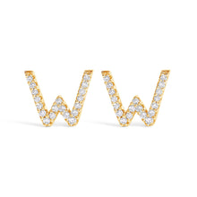 将图片加载到图库查看器，10K White Gold 1/10 Cttw Diamond Initial â€œAâ€ Stud Earring
