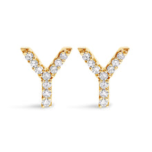 将图片加载到图库查看器，10K White Gold 1/10 Cttw Diamond Initial â€œAâ€ Stud Earring
