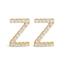 将图片加载到图库查看器，10K White Gold 1/10 Cttw Diamond Initial â€œAâ€ Stud Earring
