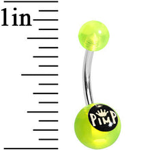 Load image into Gallery viewer, Green Neon Acrylic Pimp King Belly Ring
