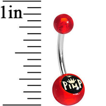 Load image into Gallery viewer, Red Acrylic Pimp King Belly Ring
