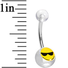 将图片加载到图库查看器，Clear Acrylic Sunglasses Smiley Belly Ring
