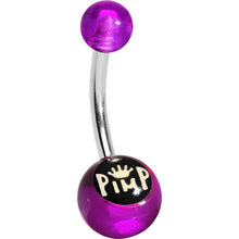 Load image into Gallery viewer, Purple Acrylic Pimp King Belly Ring
