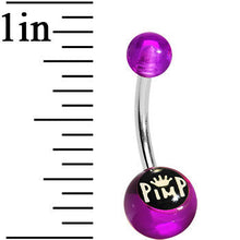 Load image into Gallery viewer, Purple Acrylic Pimp King Belly Ring
