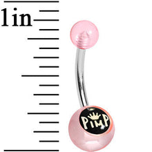 Load image into Gallery viewer, Light Pink Acrylic Pimp King Belly Ring
