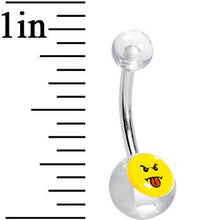 Load image into Gallery viewer, Clear Acrylic Rude Smiley Belly Ring
