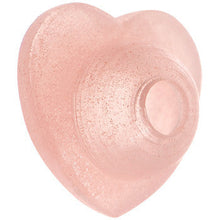 Load image into Gallery viewer, Pink Silicone Heart Glow in the Dark Barbell Cap
